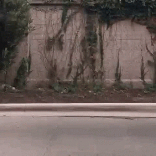 a man that is walking by a wall