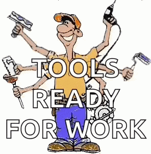 a man with tools ready for work