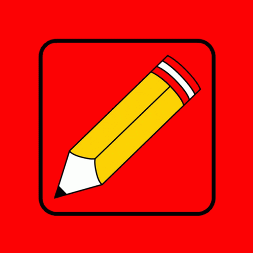 a blue pencil on a blue background in a square shape
