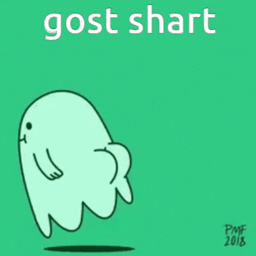 a picture of a ghost with the words gont smart written below