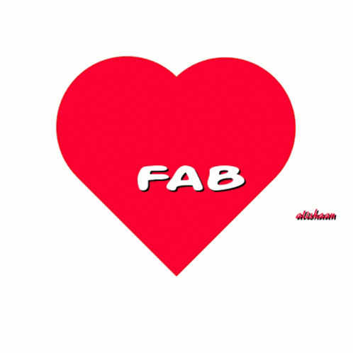 a heart with the word fab in front of it