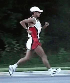 a man that is running in some kind of race