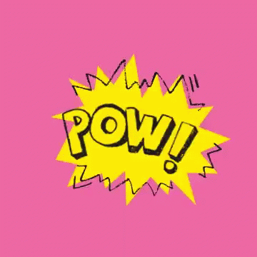 a drawing of a blue word with pow'd on it