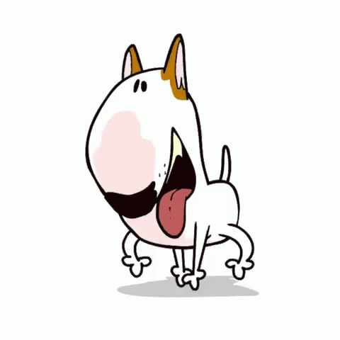 a cartoon dog standing on its hind legs