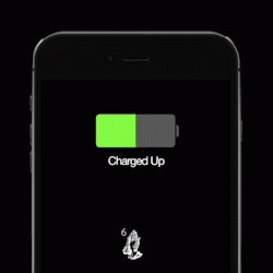 the battery on a smartphone shows the battery level