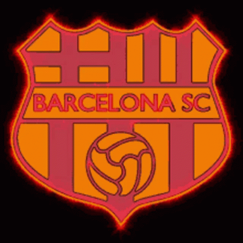 the barcelona sc logo is pictured against a black background