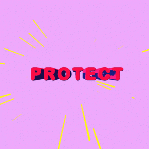the word protect is shown in purple and blue