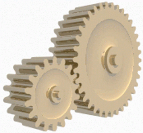 two gears are shown together in this image