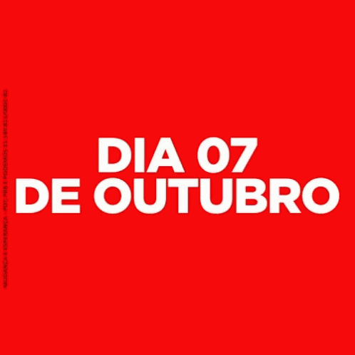 the text dia 08 de outubro in white against a blue background