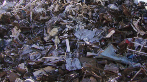 the rubble has little pieces of metal in it