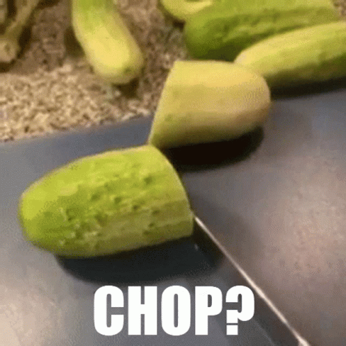 a knife that is  through some food