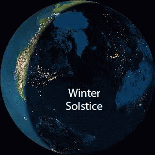 an orange globe with the words winter solstice on it