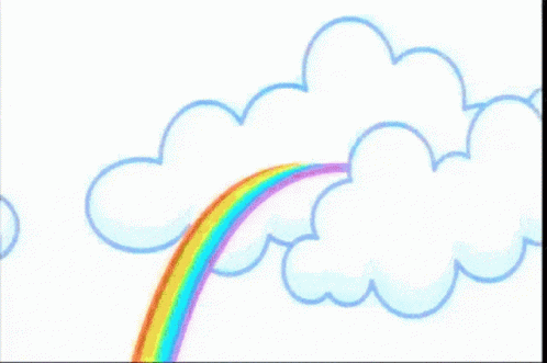 a cloud with a rainbow in the middle