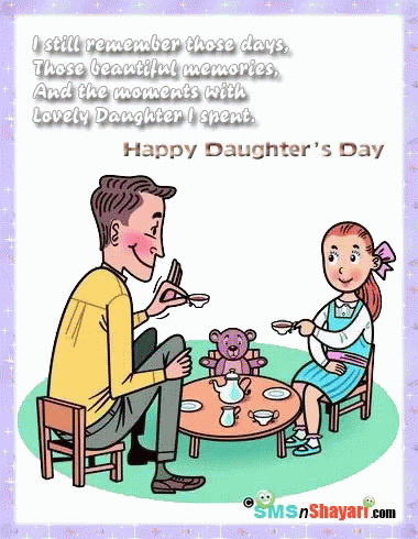 a happy daughter's day card with her dad