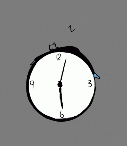 a clock with a cartoon design on the dial