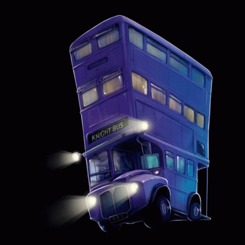 an illustration of a double decker bus in the air