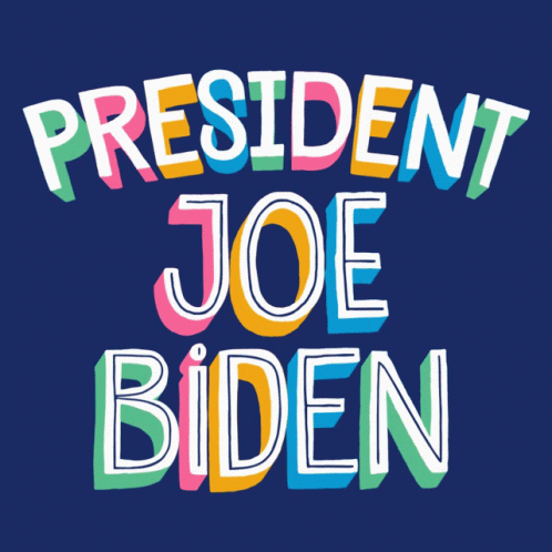 a large typograme type image of president joe biden