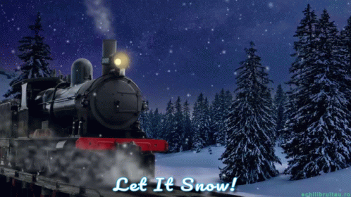 a video game scene of the polar express train on the tracks