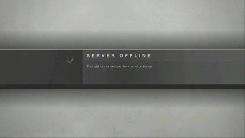 a computer screen is displaying the server offline
