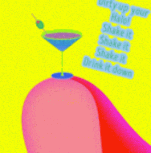 a drink sitting on top of a pink object