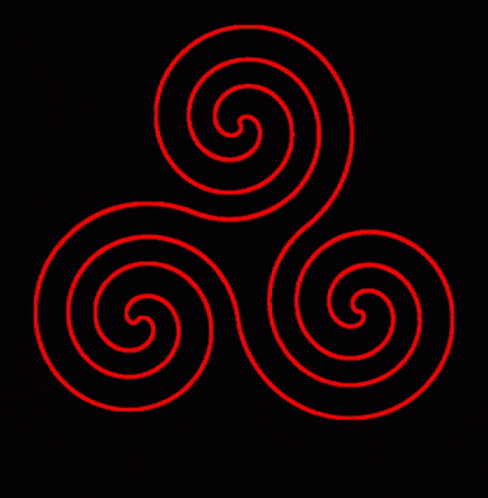 a blue spiral in the shape of an om symbol