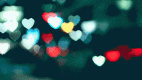 the blurry lights of hearts shine brightly