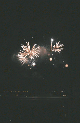 fireworks display over a body of water at night