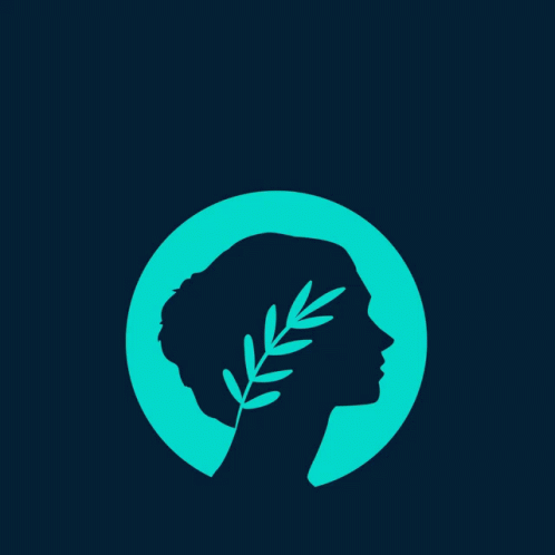 a woman's head in front of a silhouette of a plant