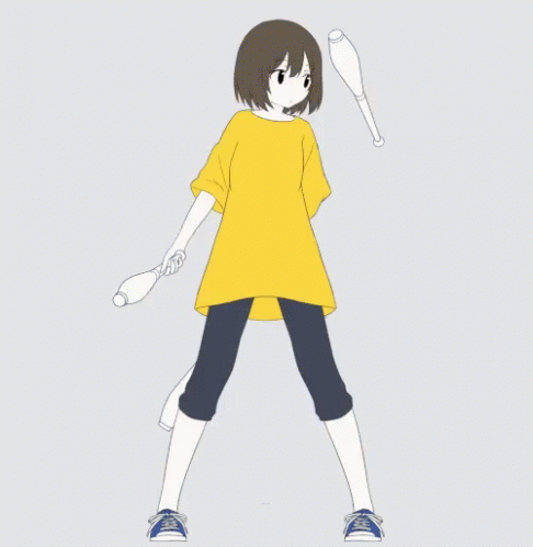 anime character with black hair walking with hand on hip