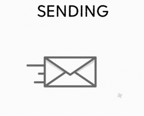 a graphic illustration of a mail envelope with the words sending