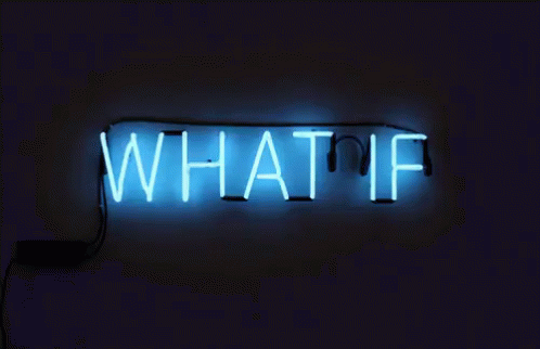 the back lit neon sign for what if