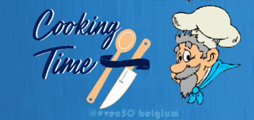 an old cartoon picture with a cooking time title