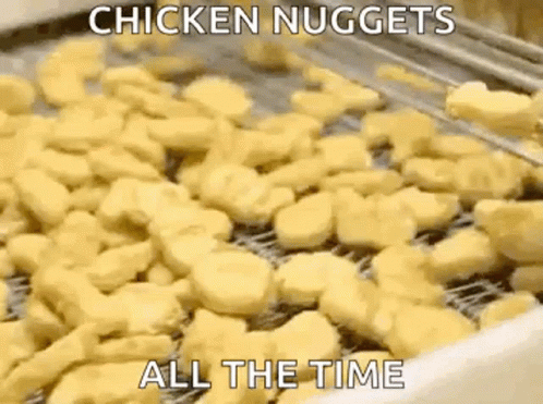 chicken nuggets on an inclosure in a machine