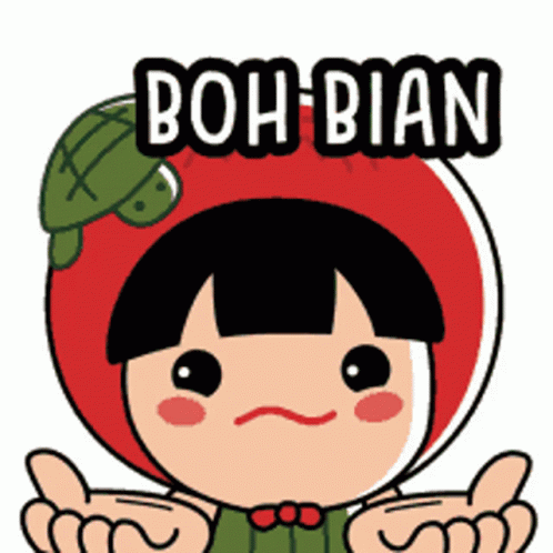 a cartoon doll with the words boh - bian in front of it