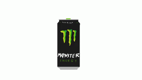 the monster energy drink on display is ready to be drank