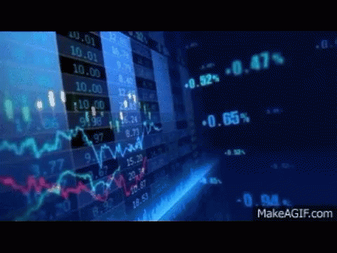 stock is falling with the numbers on the wall in background