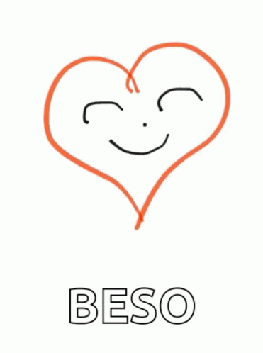 a cartoon heart is surrounded by the word beso