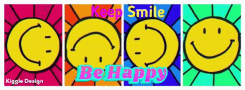 a postcard with a happy smiley face and text keep smile be happy