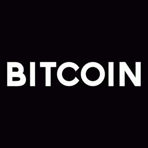 white word with bitcoin on black background