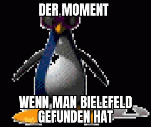 a penguin with the caption der moment