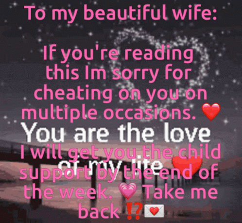 a text on the message to a beautiful wife