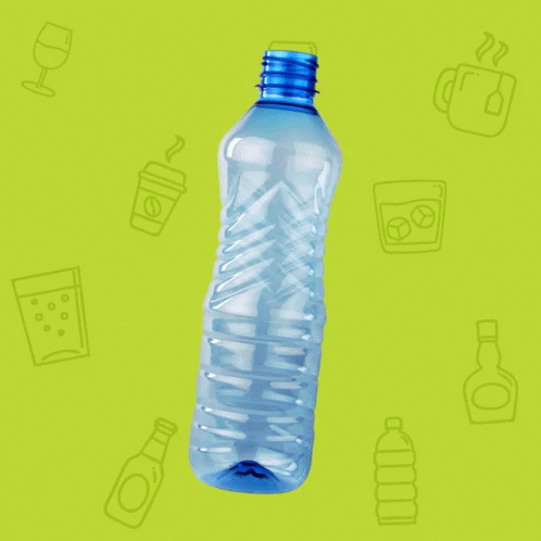 a brown plastic bottle on a blue background