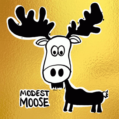 moose in blue background with text on it