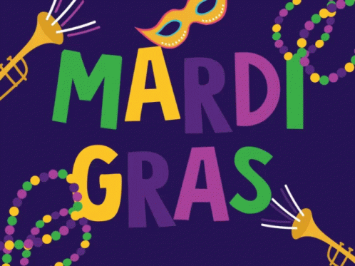 mardi gras with mardi gors spelled in bold font