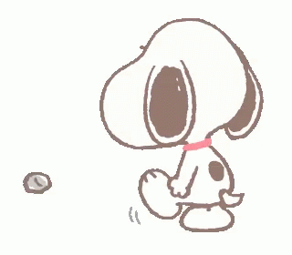 a drawing of a cartoon dog holding onto a sticker