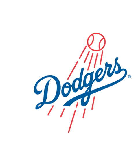 a dodgers logo with baseballs on it