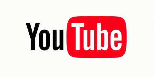 a blue youtube video logo on a white background