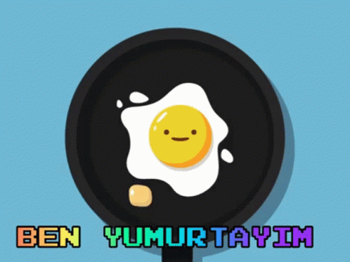 an egg is sitting on a plate next to the word ben yum