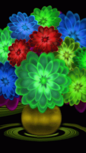a bunch of colorful flowers in a vase