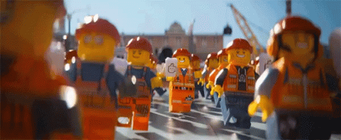 several lego people are dressed in blue as if they were from video games